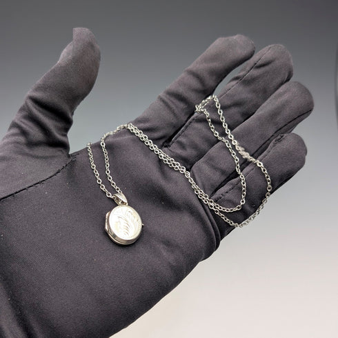 復古純銀橢圓形盒式吊墜 2.7 克帶項鍊